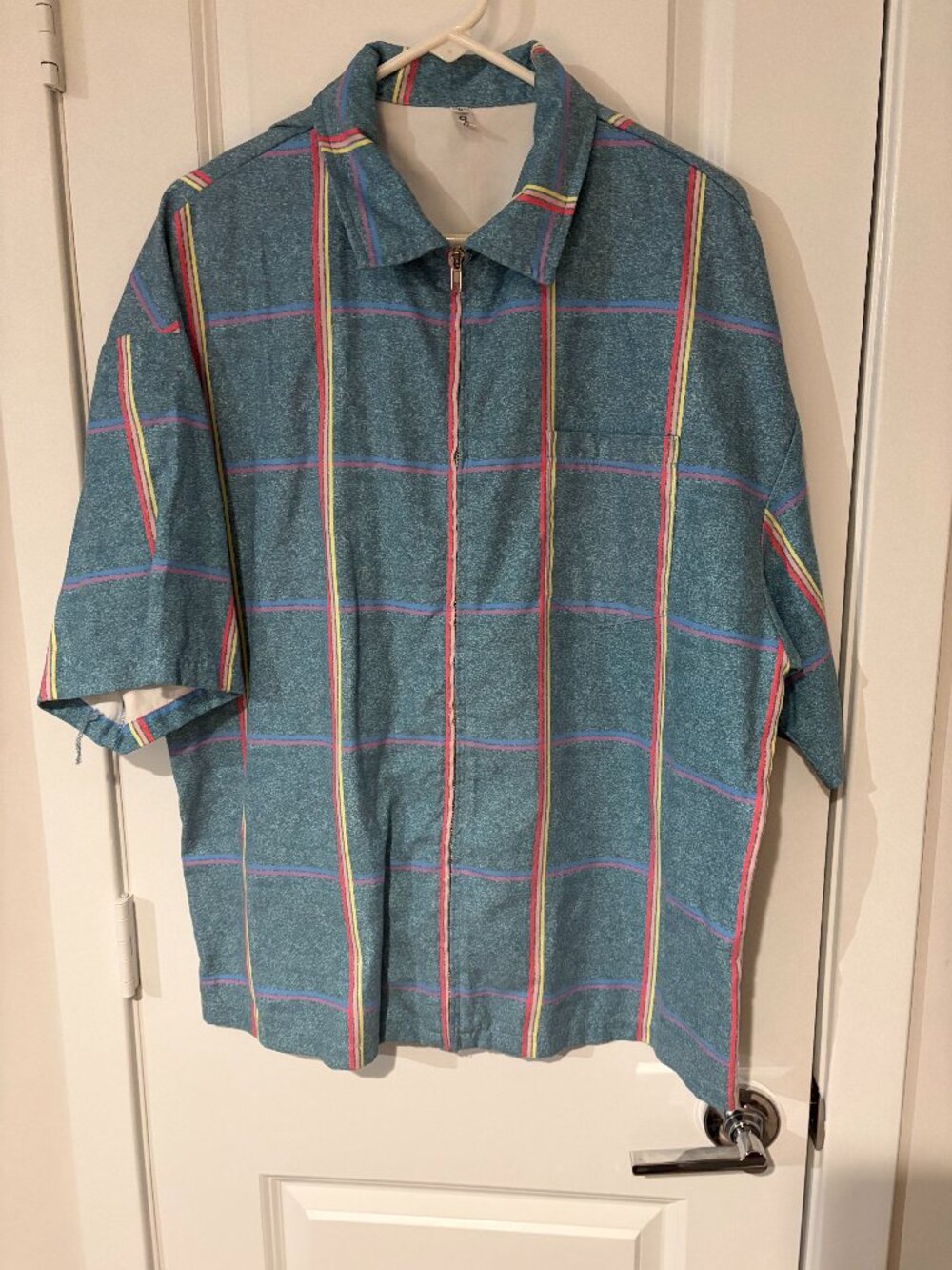 Men's OC Orderplus Zip-Up Short Sleeve Shirt Size L